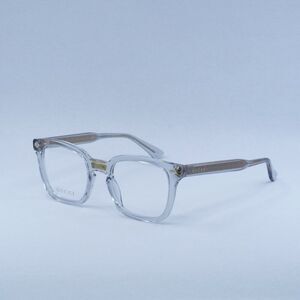 Gucci GG0184O 005 Eyeglasses Transparent Grey 50mm Square Frame